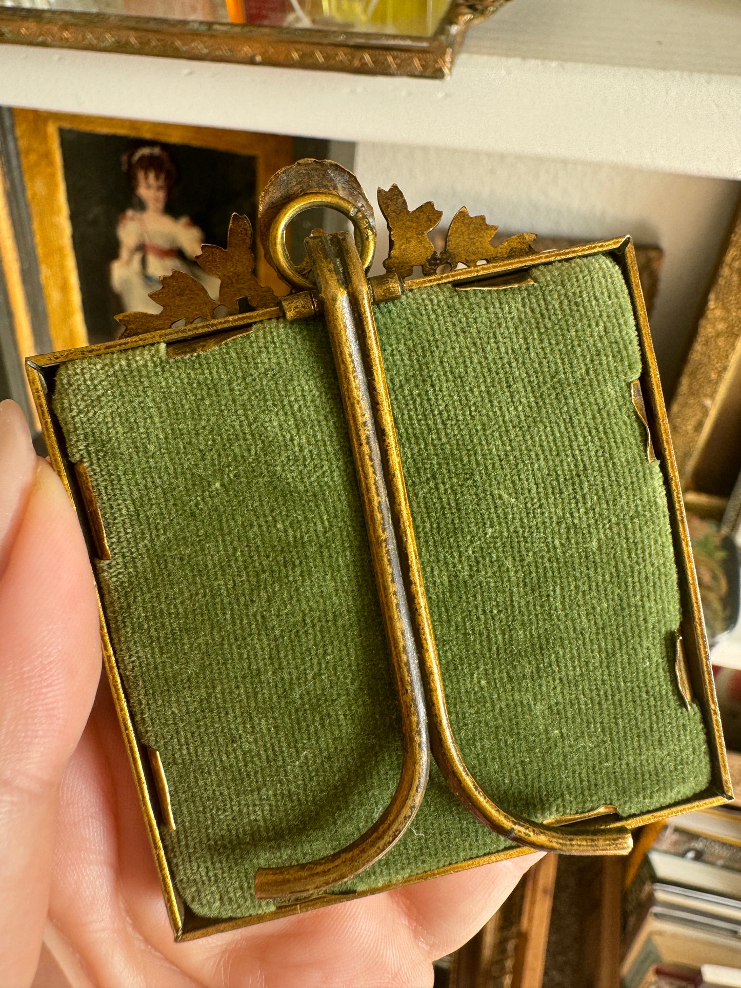 19th Century, French Hand-Painted Portait in Parisian Frame