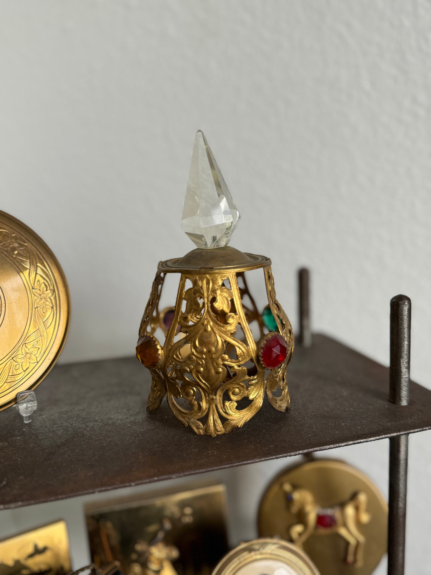 Antique Jeweled Ormolu Finial