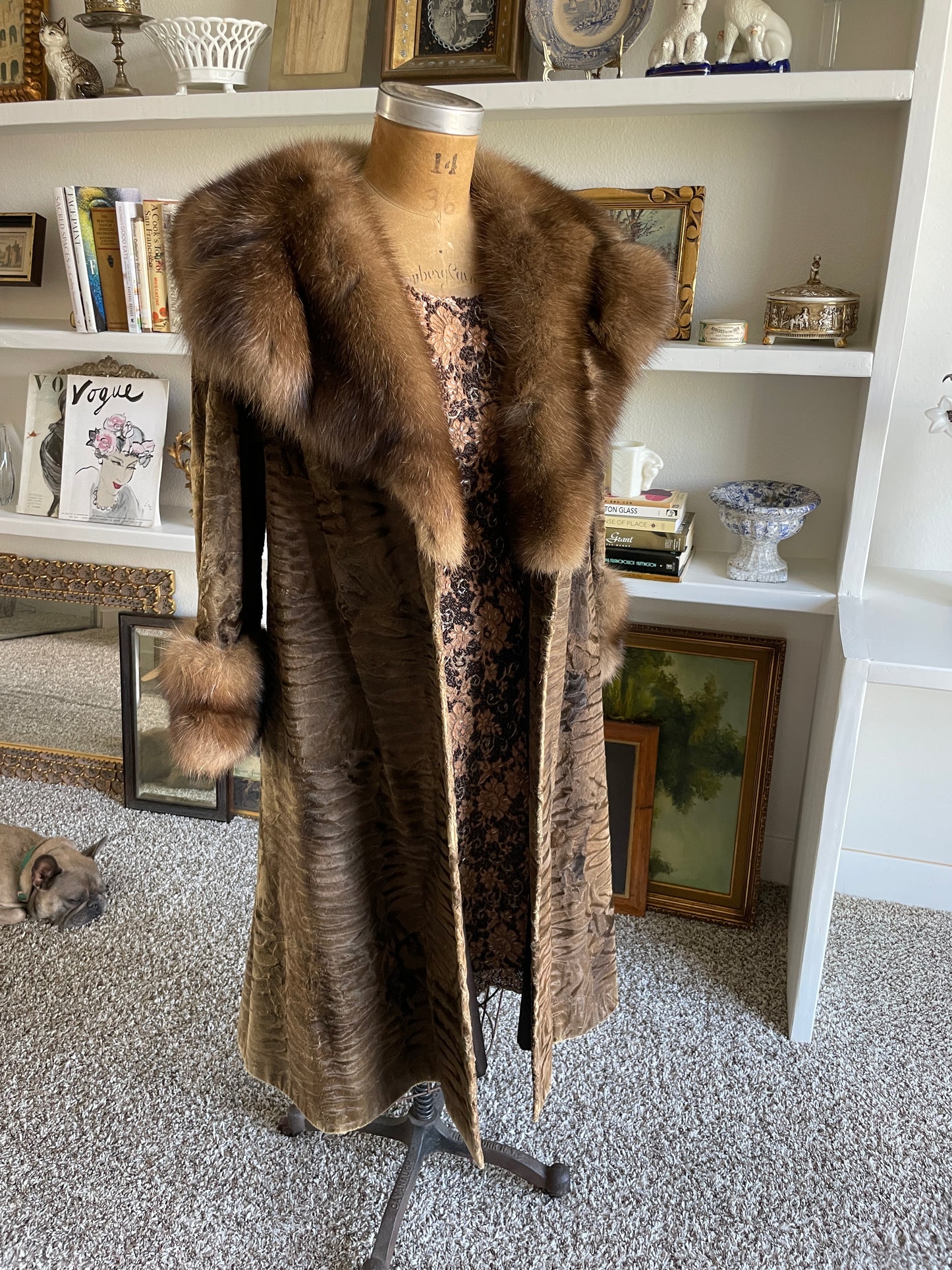 Stunning Vintage Edward-Lowell Swakara and Sable Coat