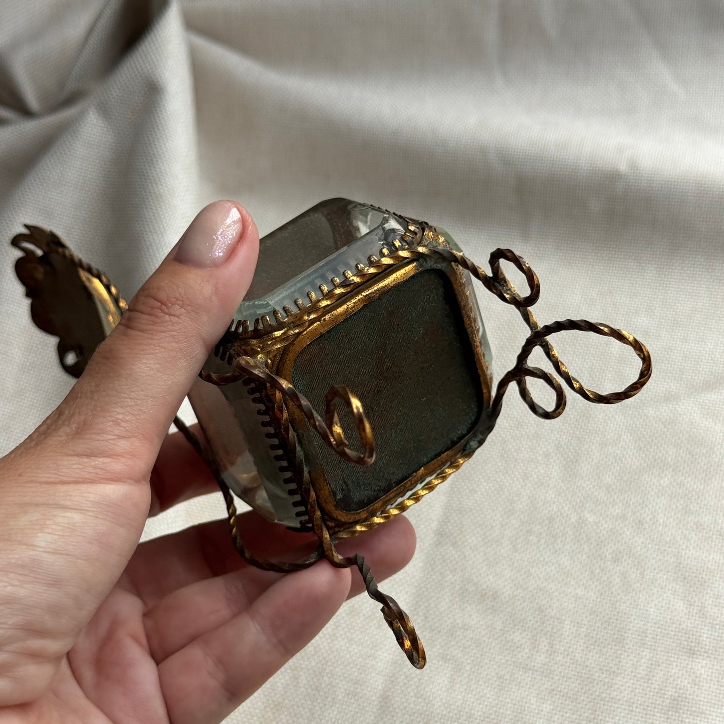 Antique French Eglomisé Souvenir Casket “Pont Alexandre III, Paris,” circa 1900