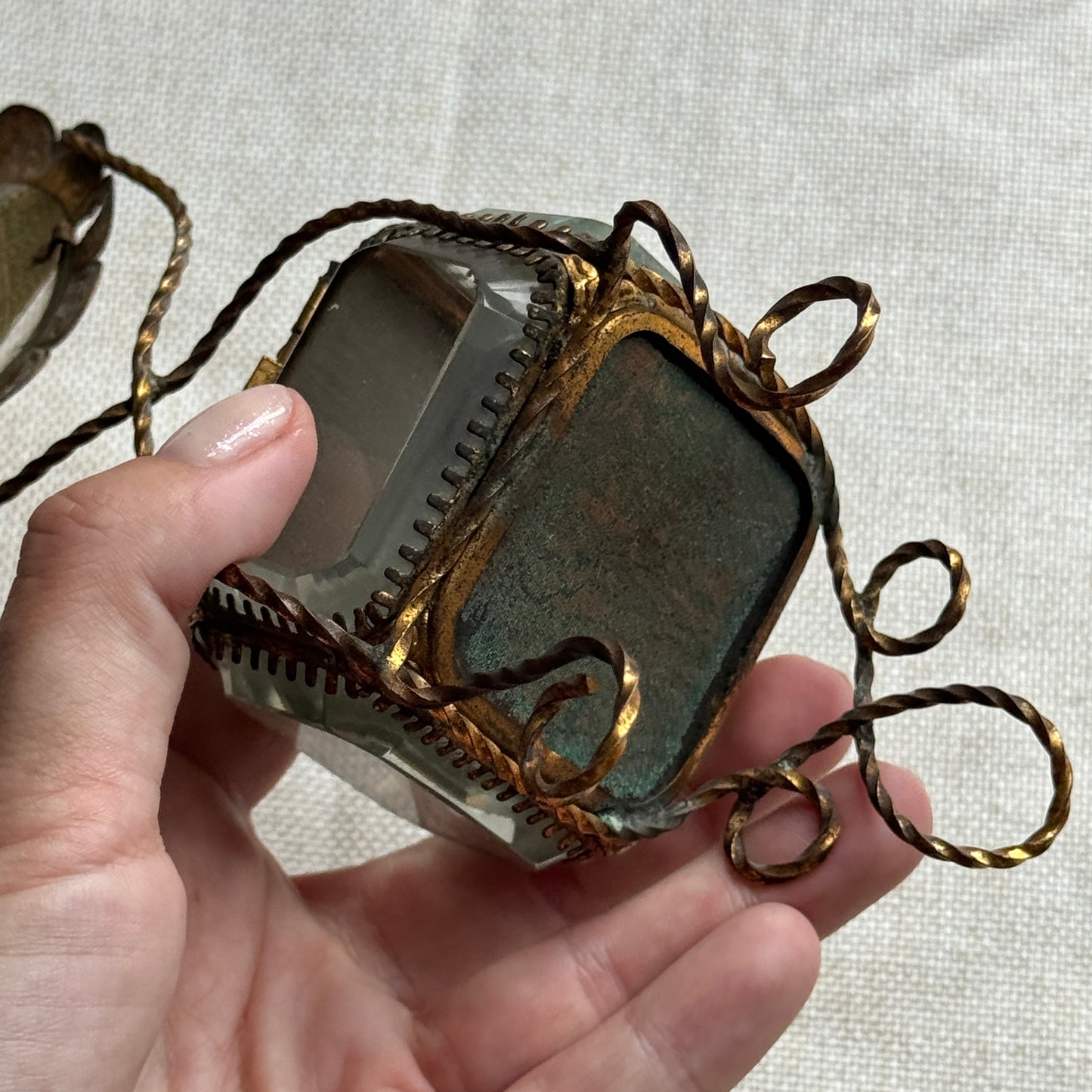 Antique French Eglomisé Souvenir Casket “Pont Alexandre III, Paris,” circa 1900