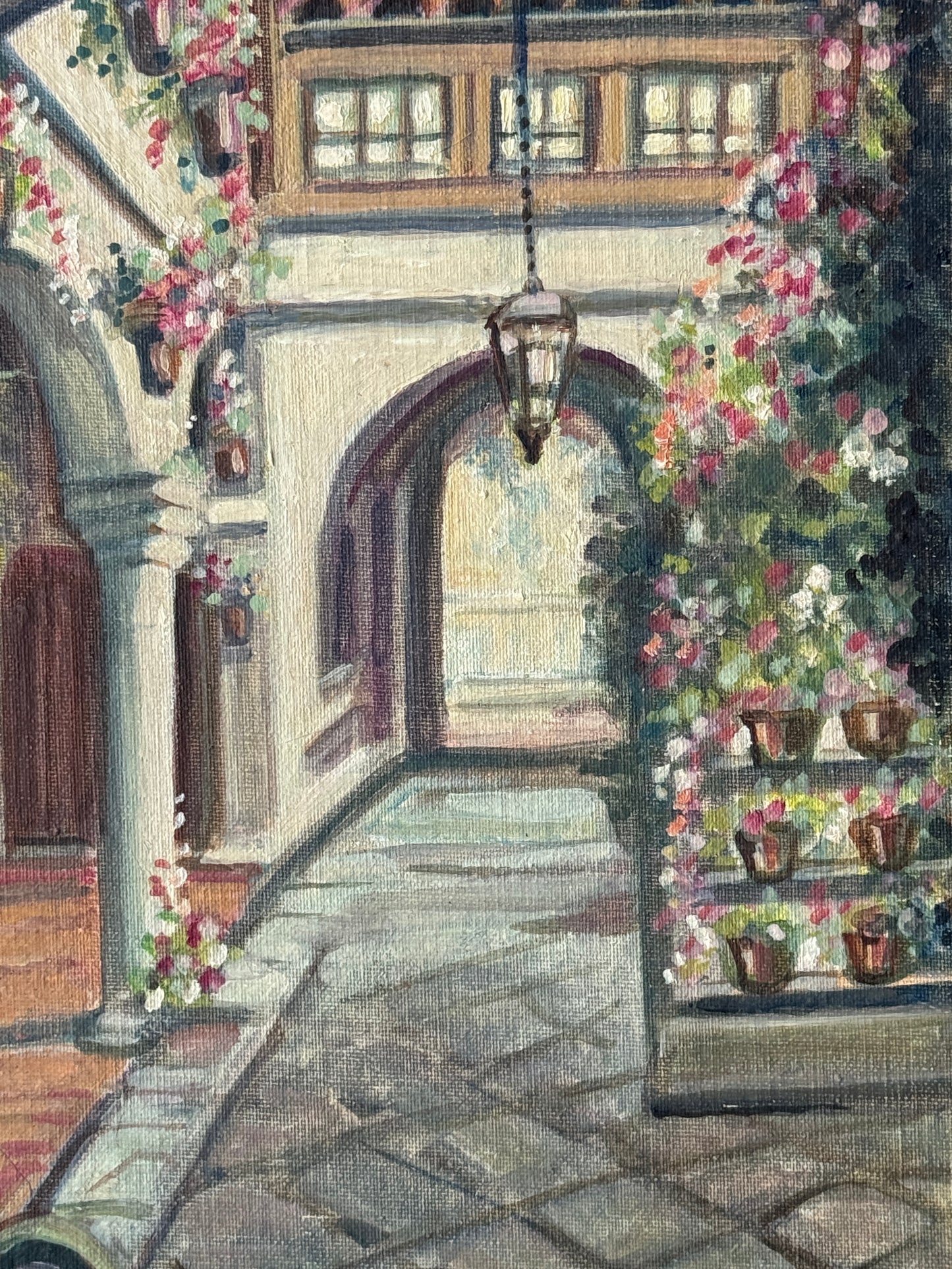 Vintage Oil Painting, Spanish Interior