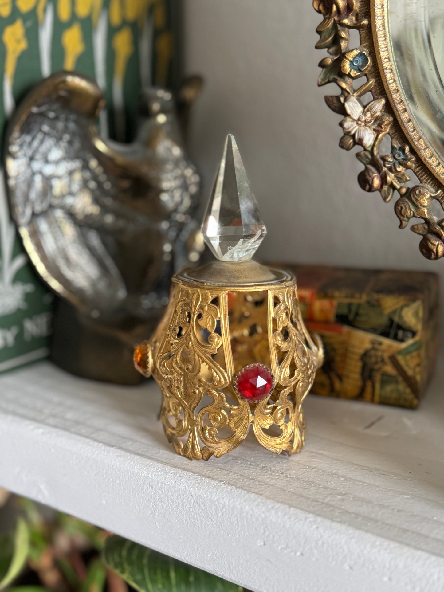 Antique Jeweled Ormolu Finial