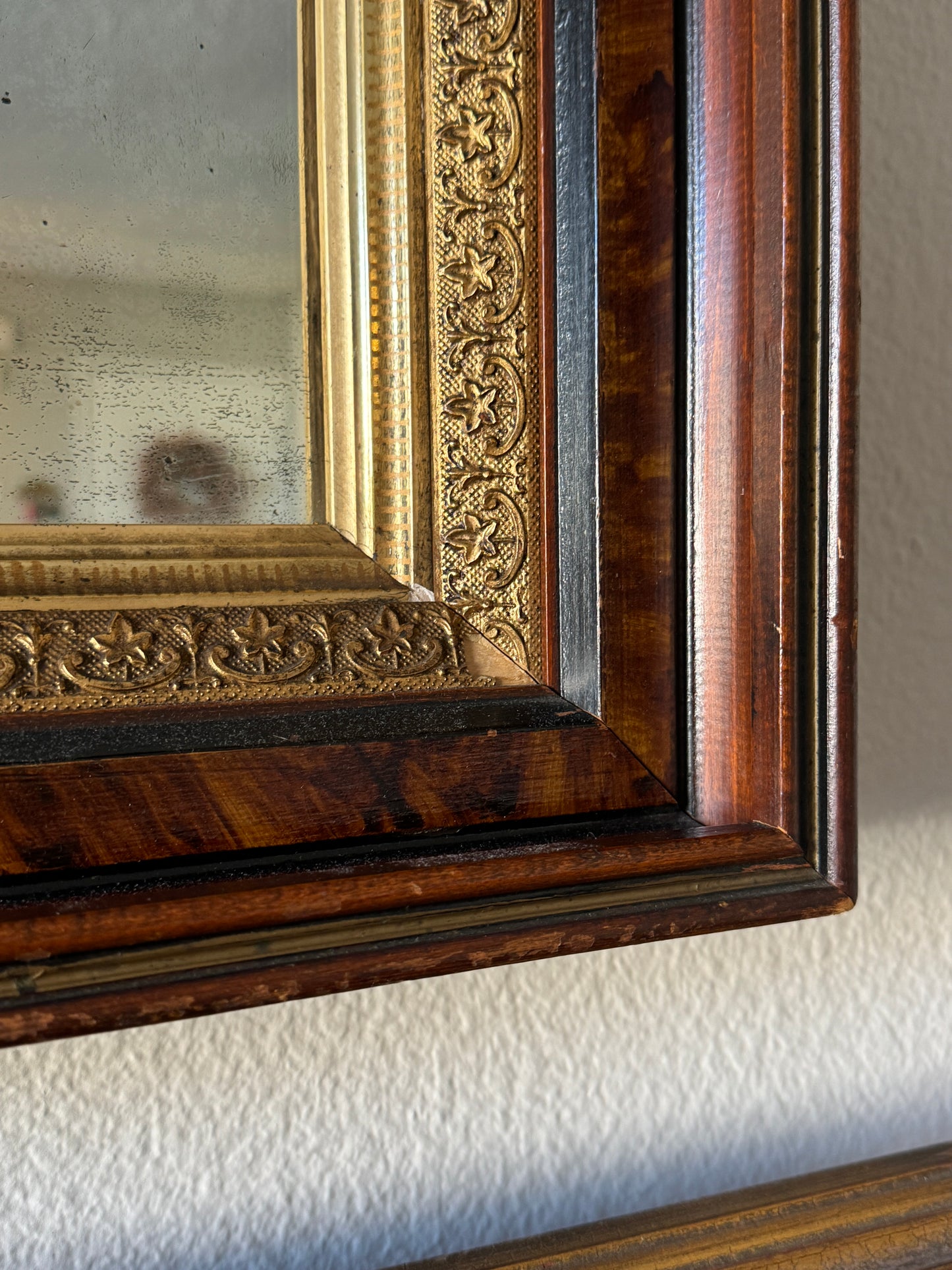 Antique Victorian Wood and Gilt Mirror