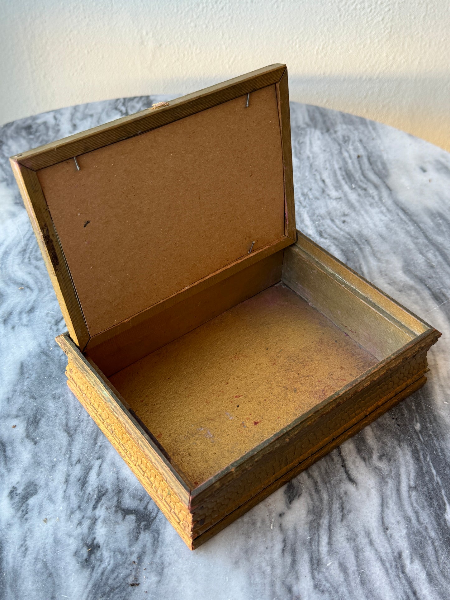 Antique Louis Icart Print Wooden Box