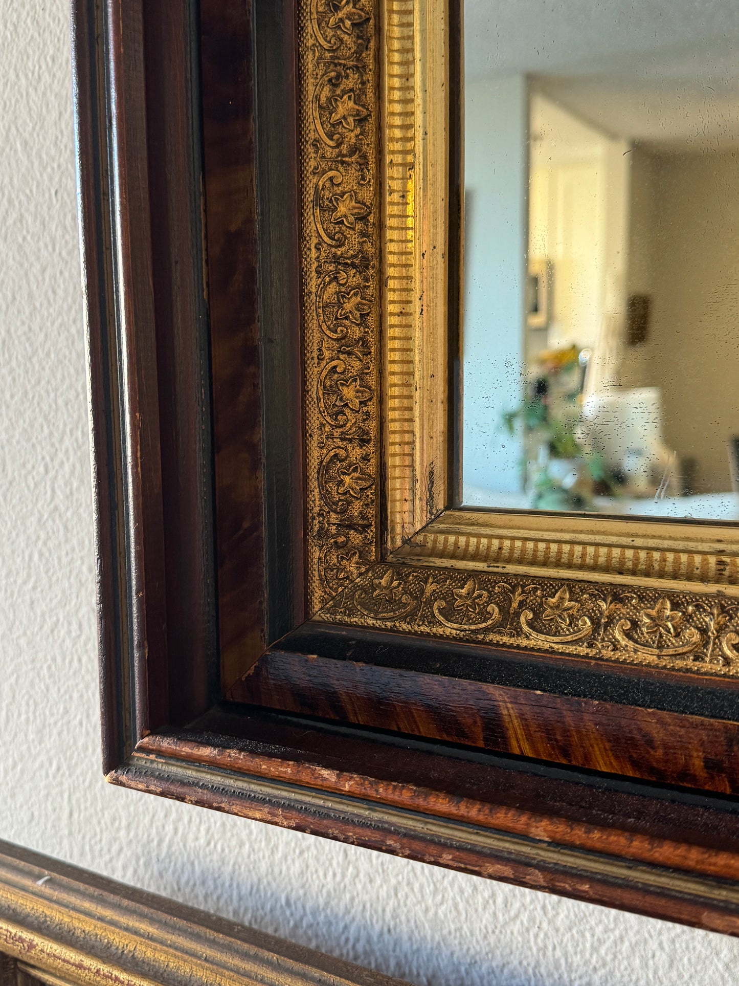 Antique Victorian Wood and Gilt Mirror