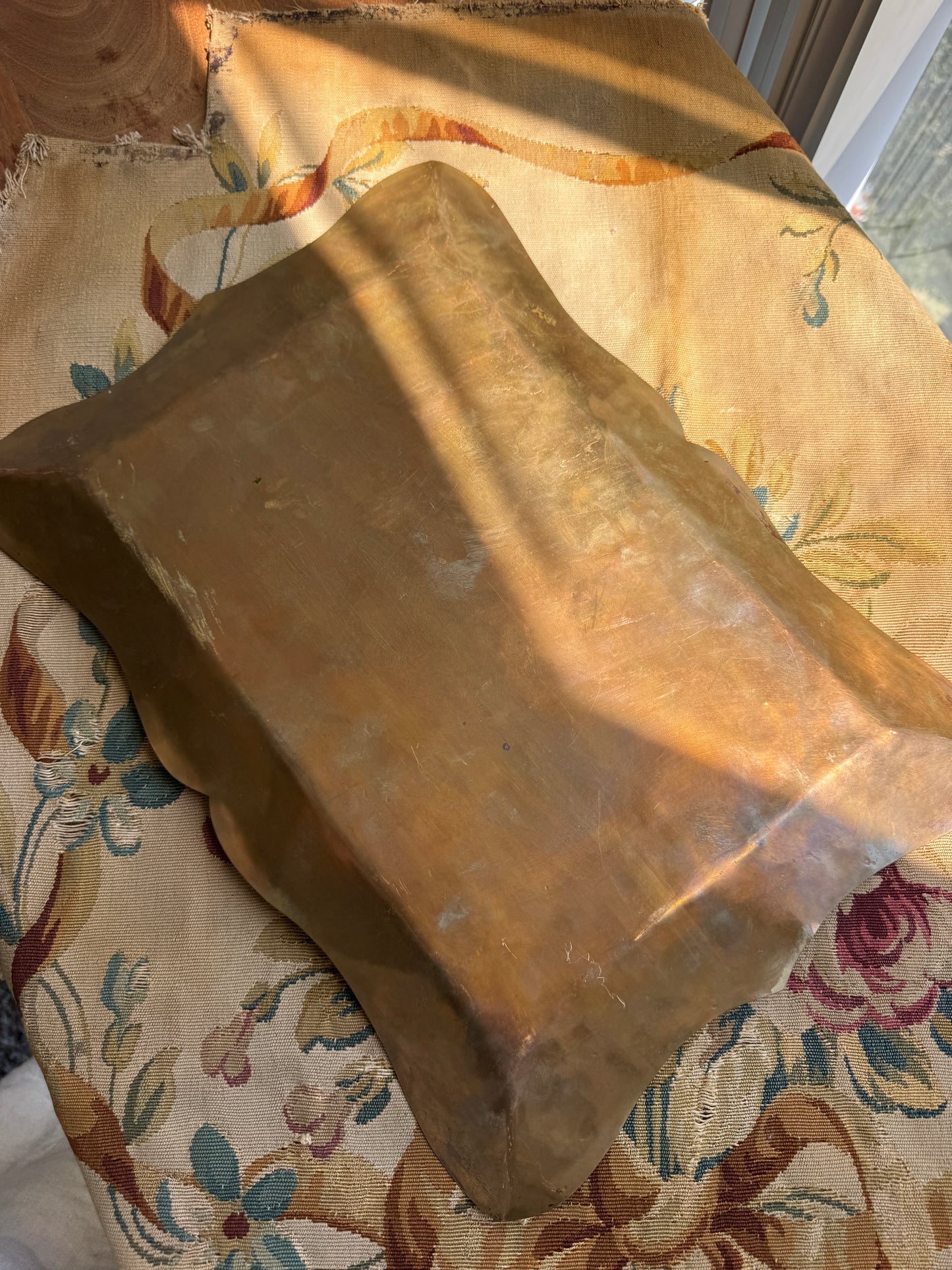 Antique Art Nouveau Mixed Metal Tray – Sterling Silver Overlay on Copper