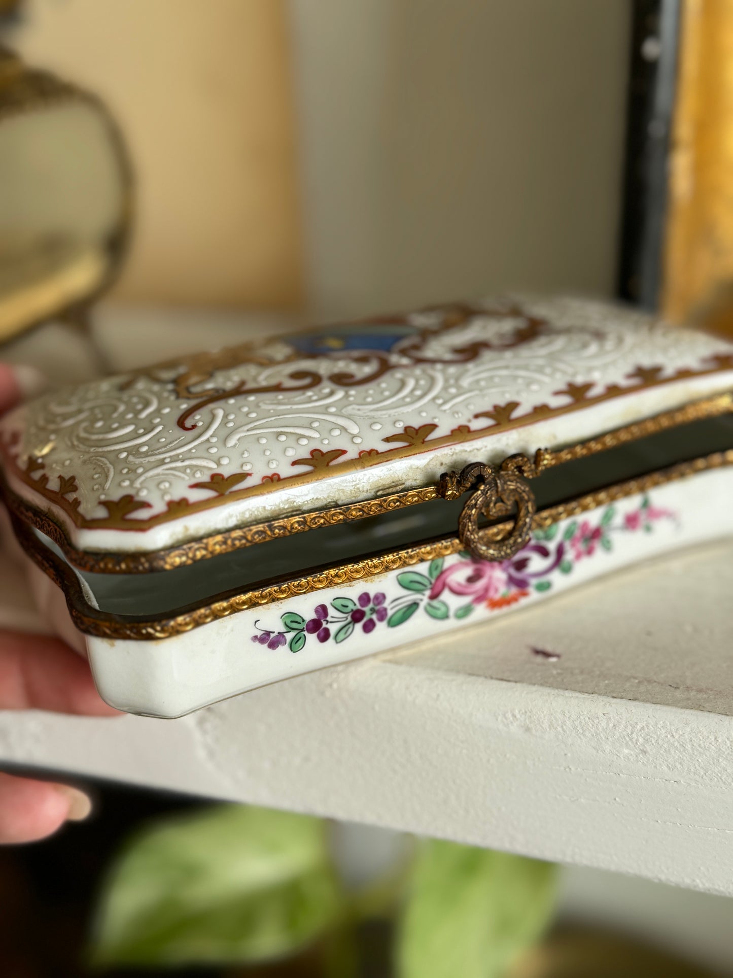 Vintage French Hand-Painted Box