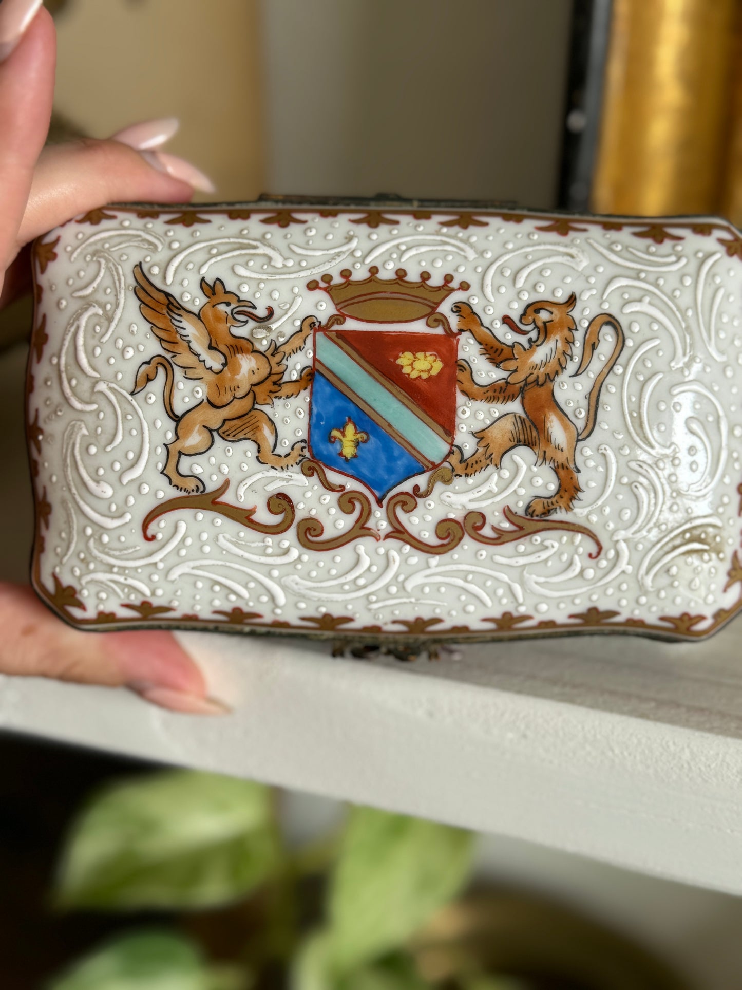 Vintage French Hand-Painted Box