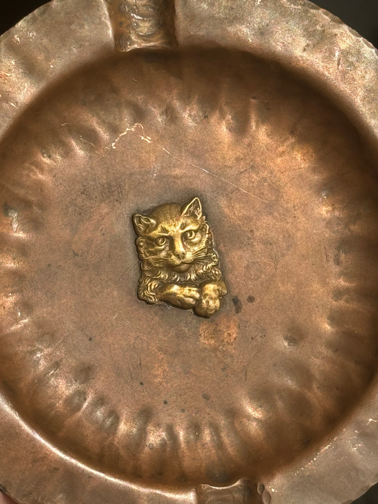 Vintage Cat Ash Tray, Copper