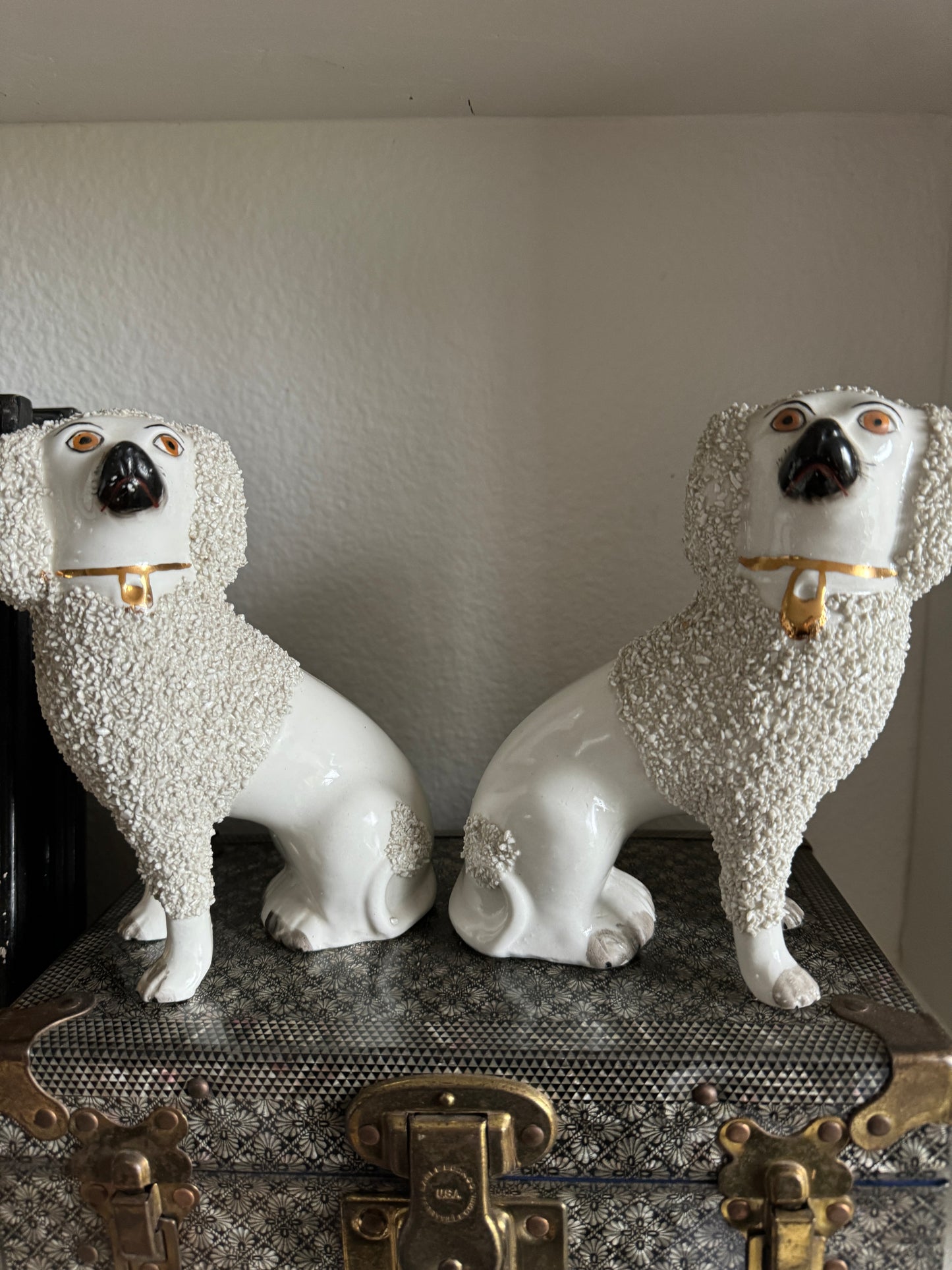 Pair of Stamped Antique Staffordshire Dogs