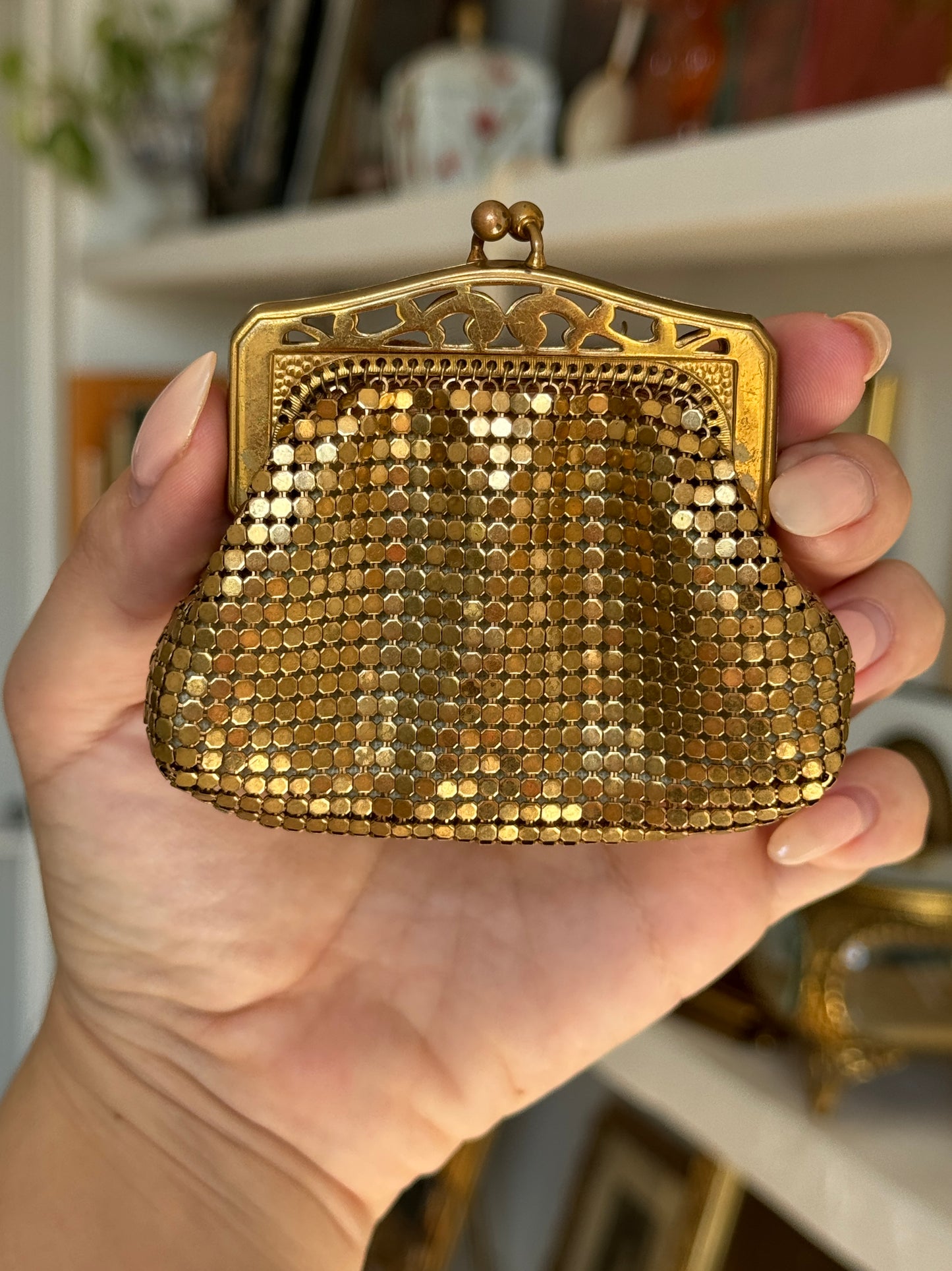 Small Vintage Gold Chain Coin Purse