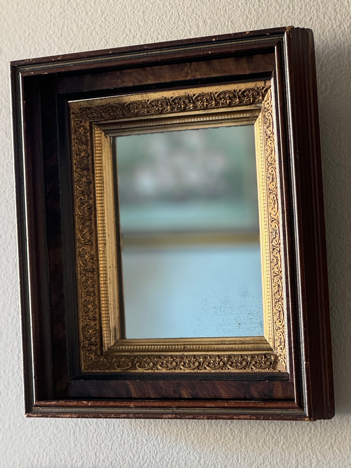 Antique Victorian Wood and Gilt Mirror