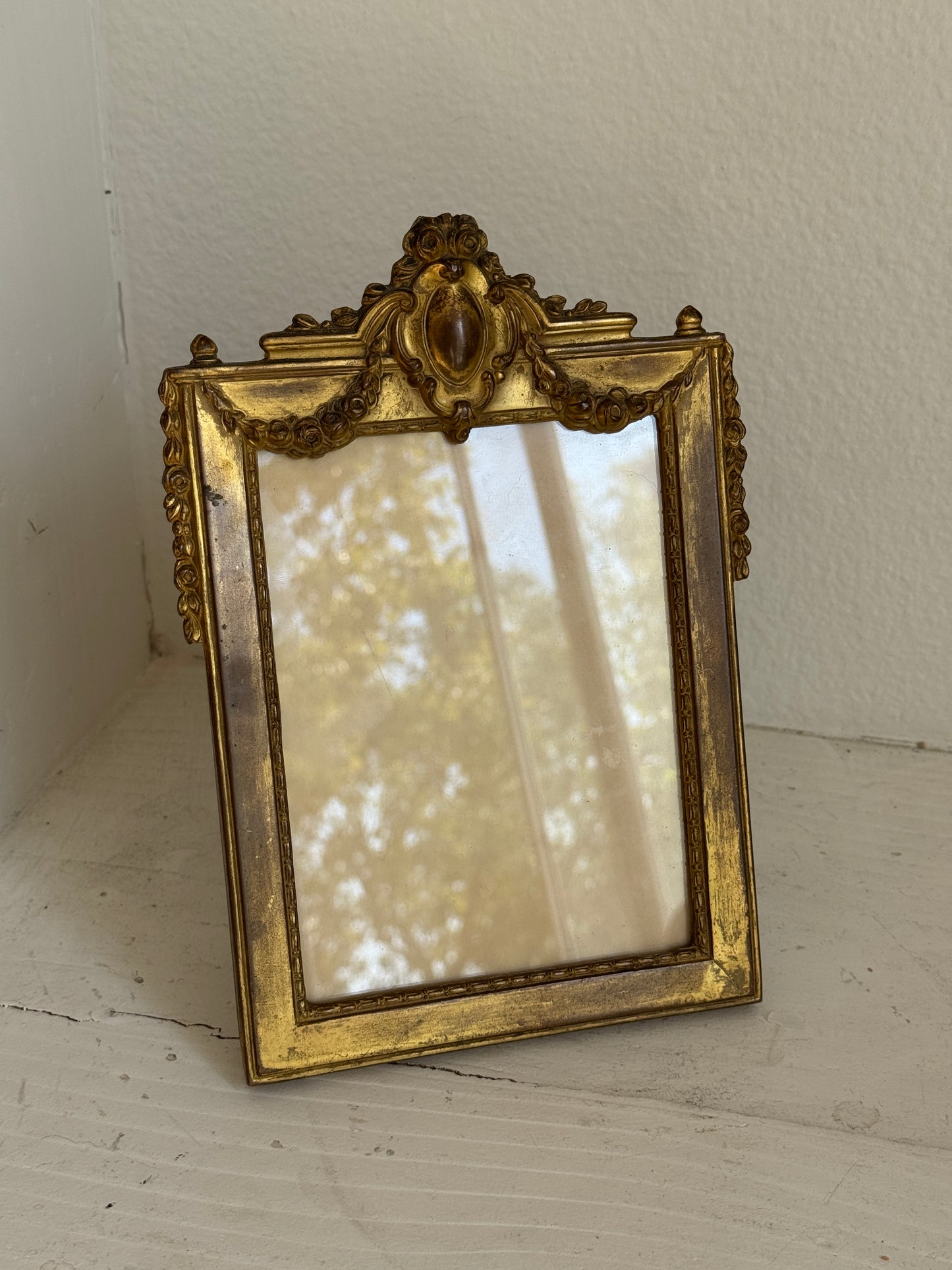 Antique French Gilt Ormolu Photo Frame with Easel Back, 8x6inches