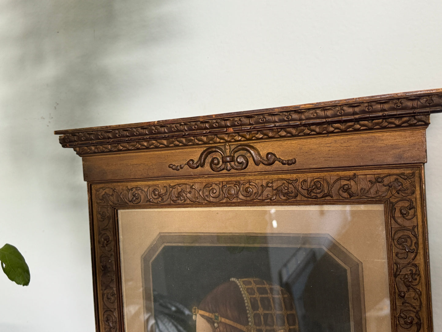 Antique Print in Hand-Carved Frame