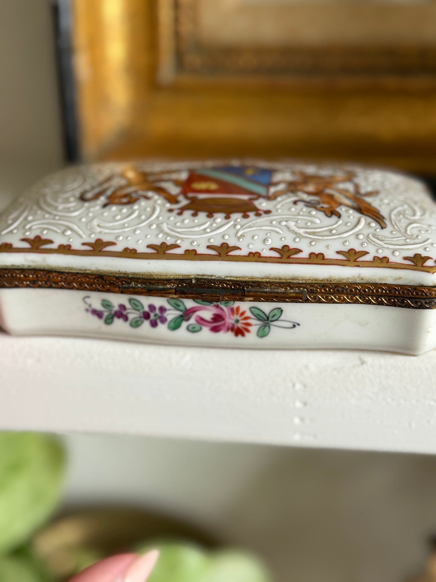 Vintage French Hand-Painted Box