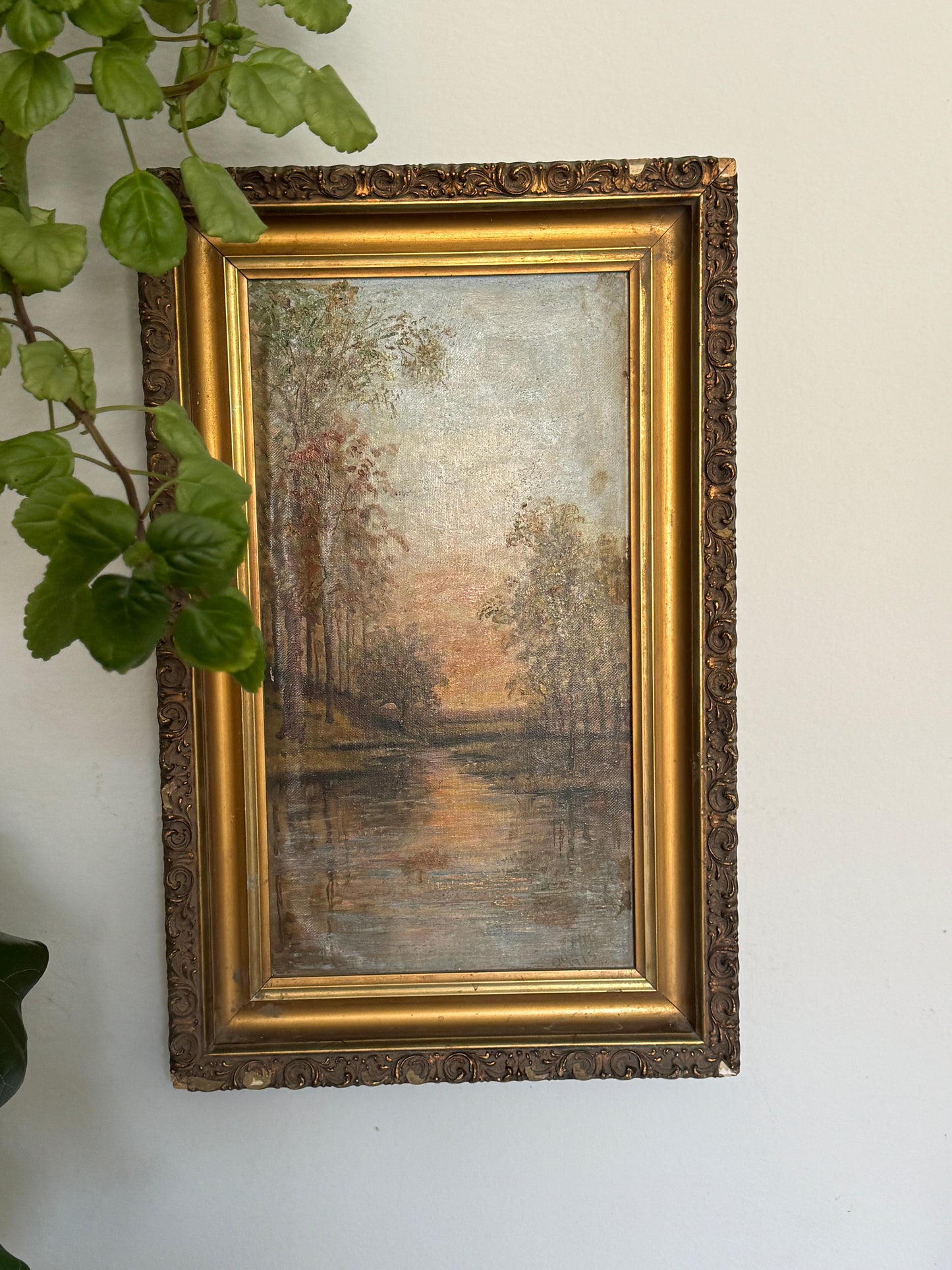 Antique Oil Painting, Signed, Nature Scene