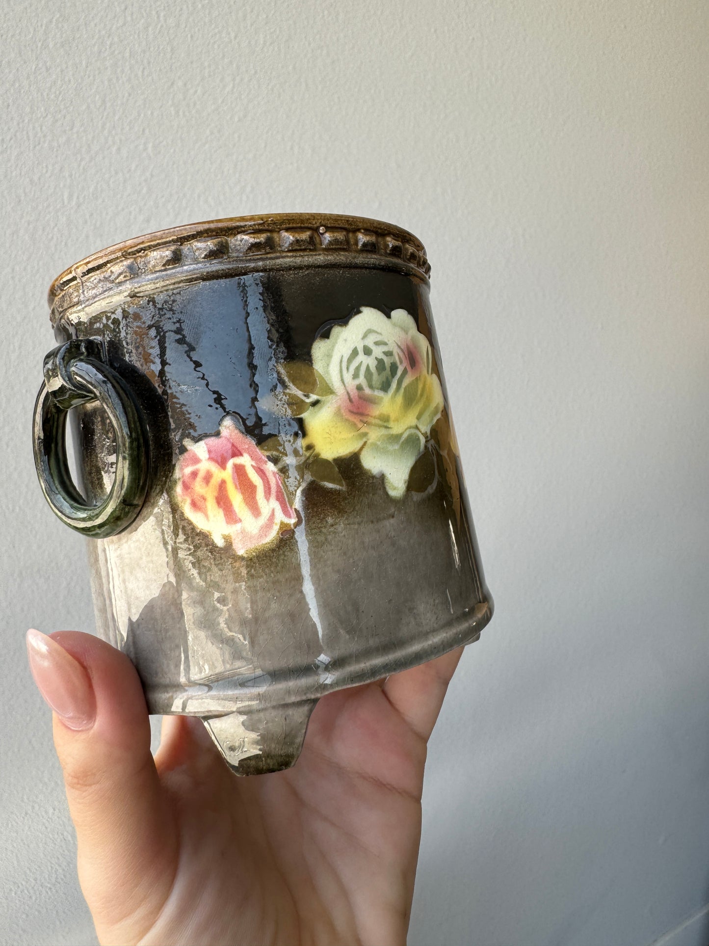 Czech Flower Pot- Hand Painted