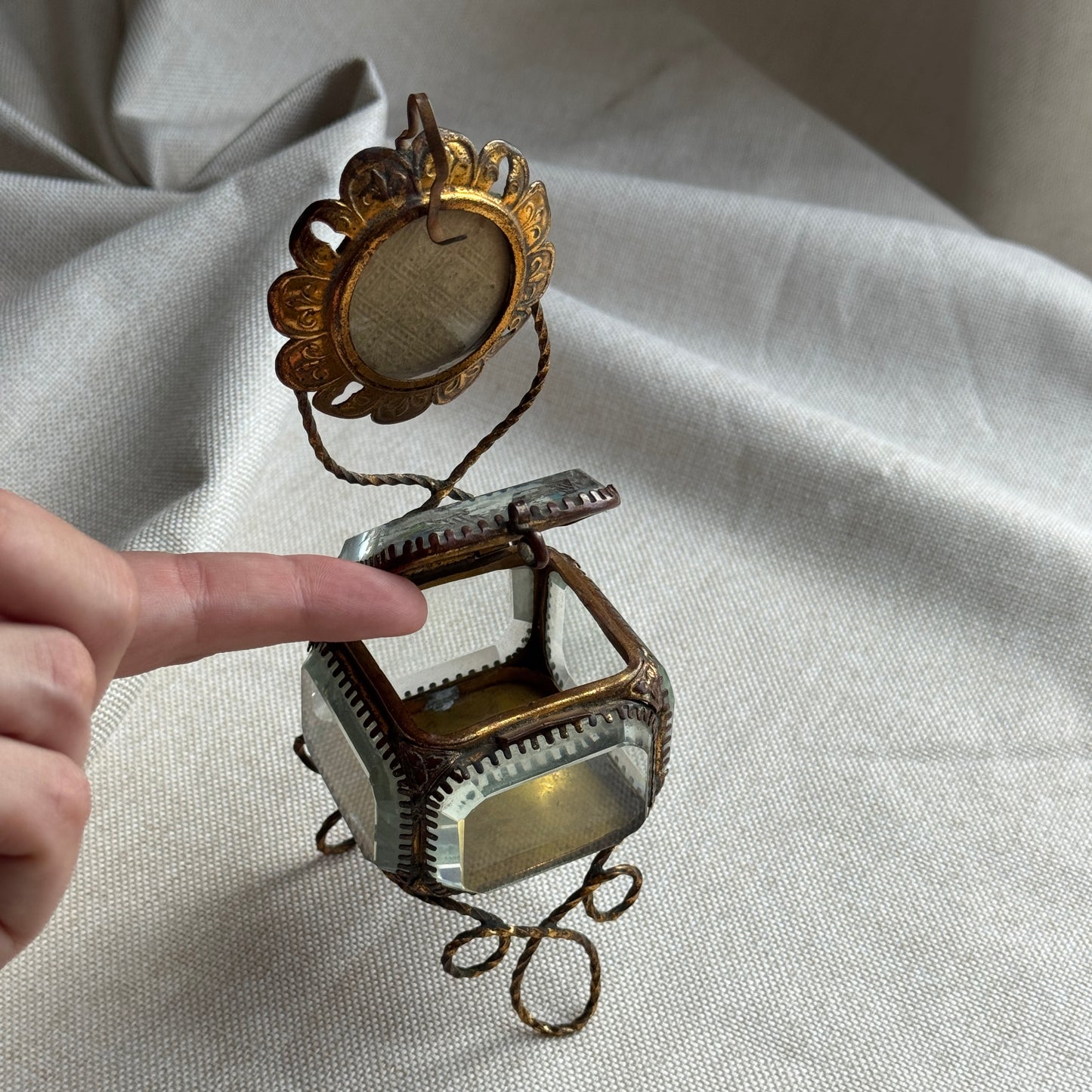 Antique French Eglomisé Souvenir Casket “Pont Alexandre III, Paris,” circa 1900