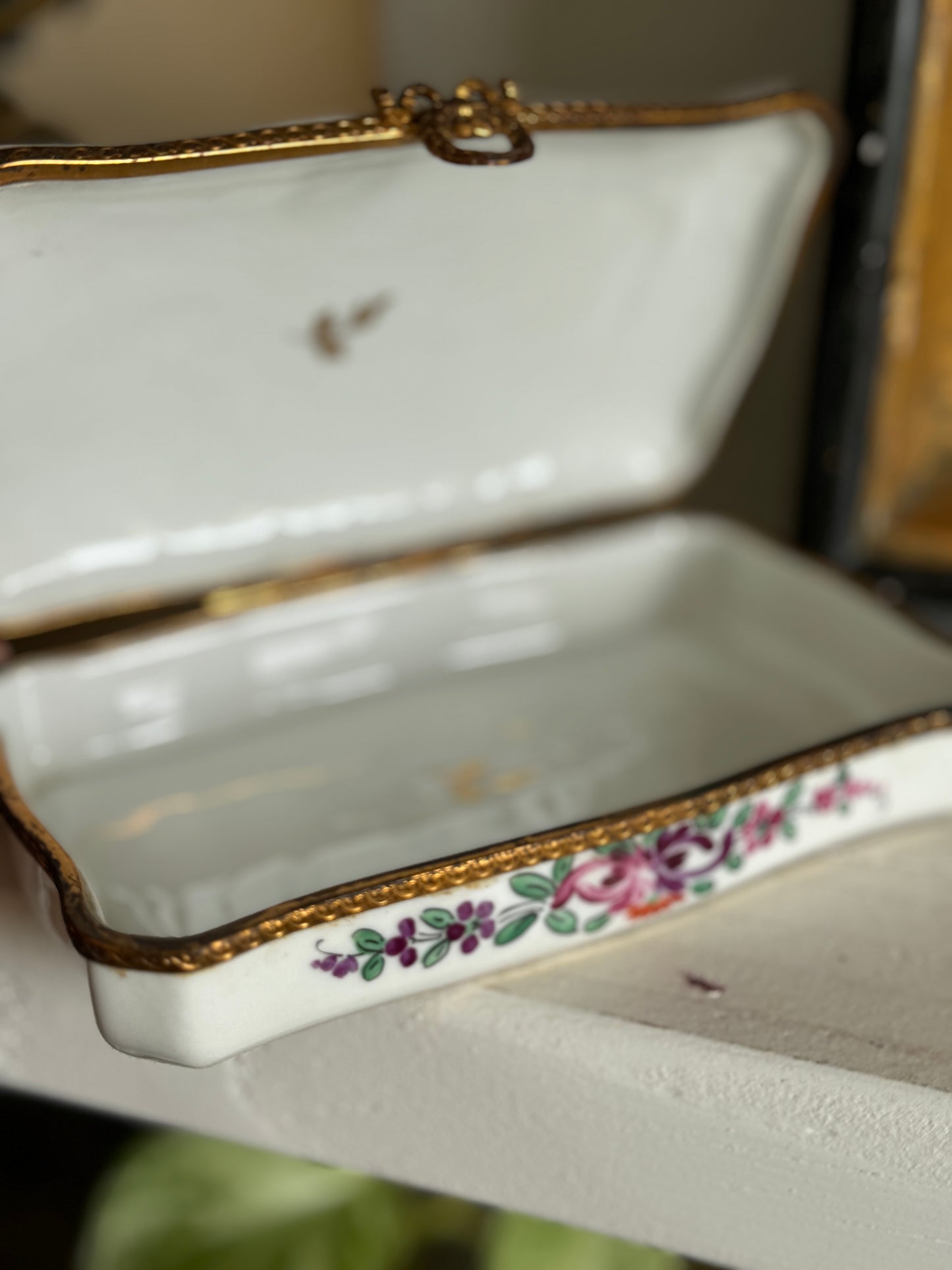 Vintage French Hand-Painted Box