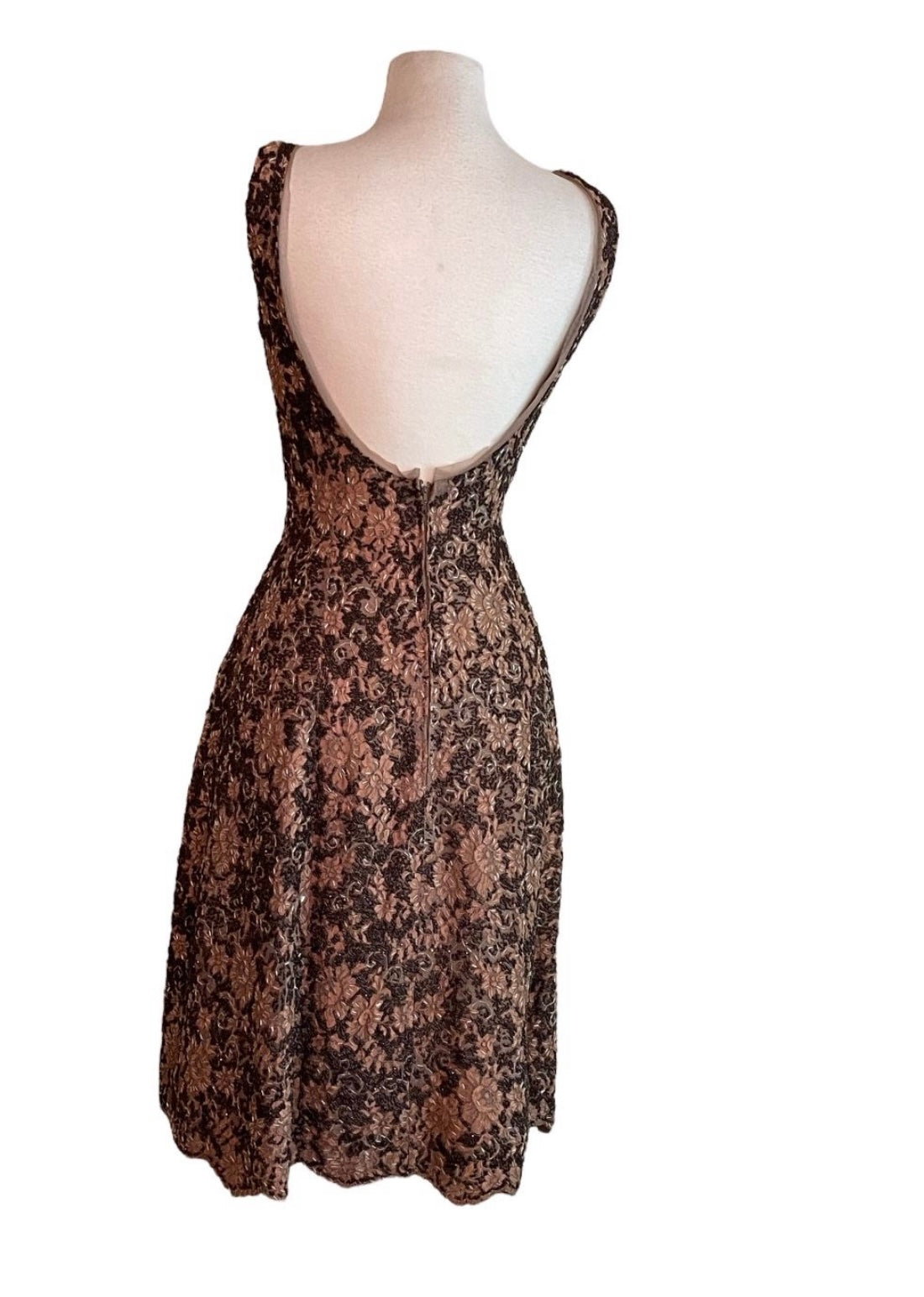 Extraordinary Vintage 1950’s Custom Hand-Beaded Fitted Evening Dress (Museum Worthy!)