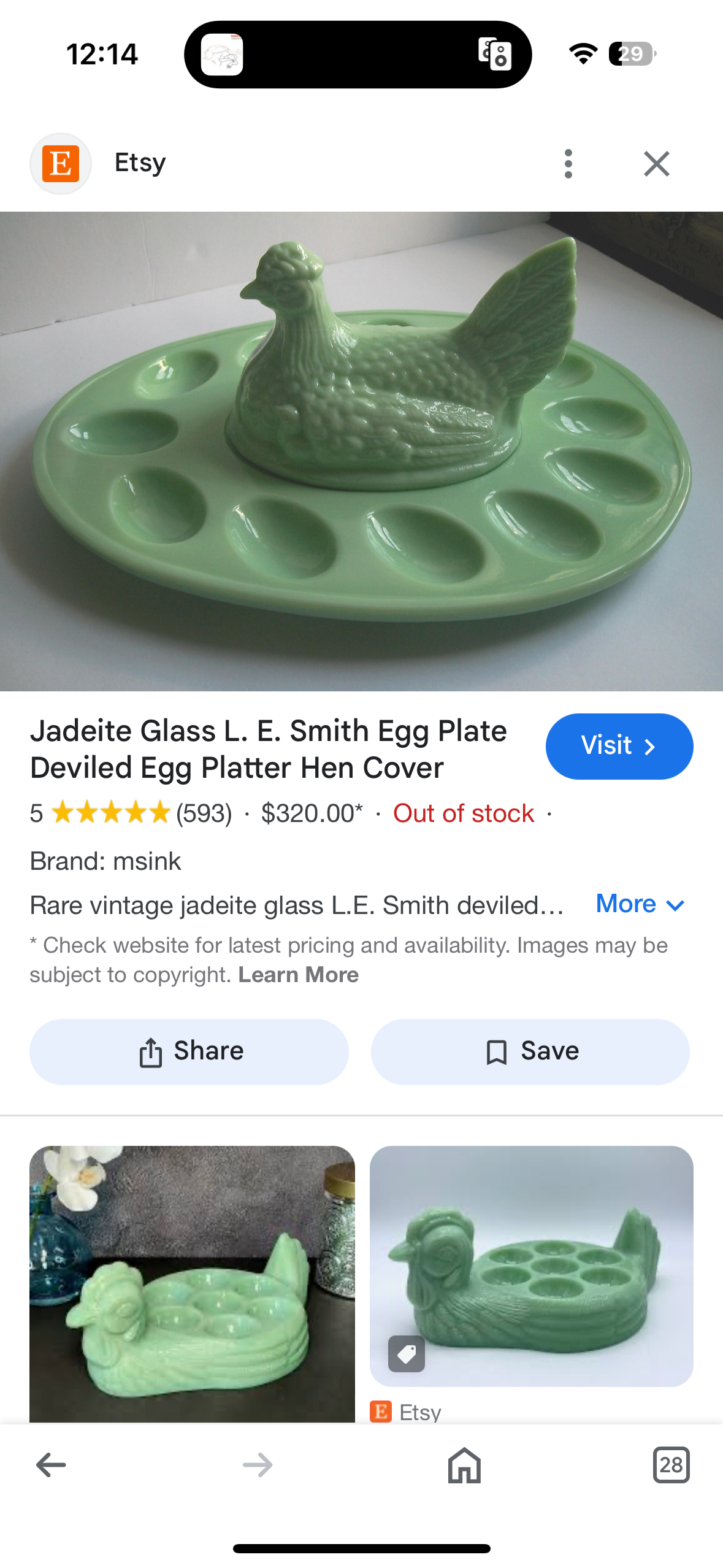 Vintage Jadeite Hen on Nest Egg Tray - L.E. Smith Glass - Deviled Egg Plate - Mid-Century Kitchenware