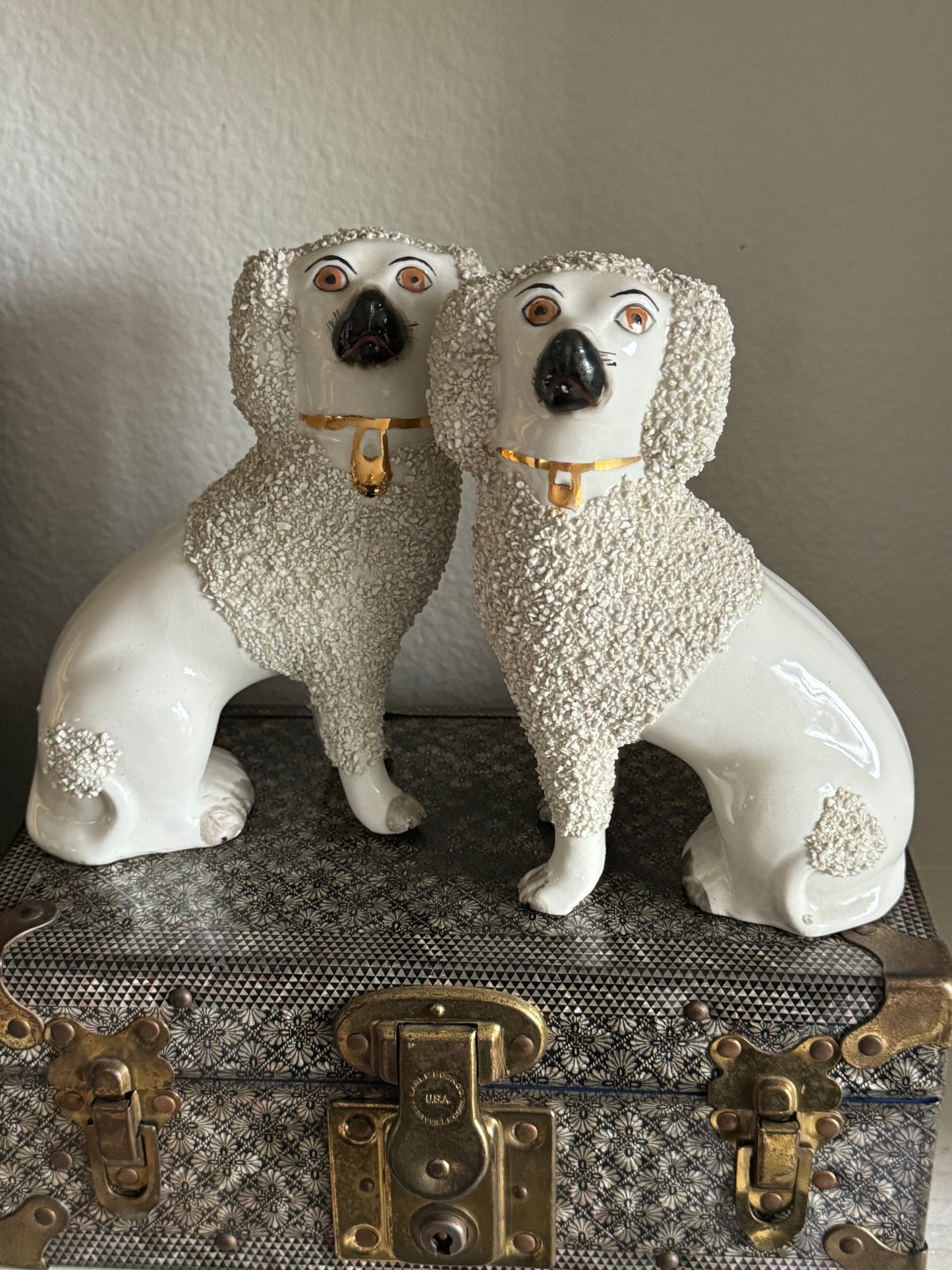 Pair of Stamped Antique Staffordshire Dogs