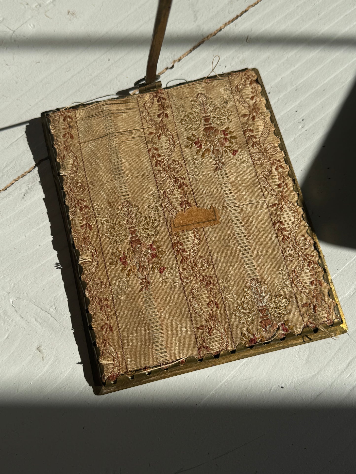 19th Century French Portrait, French Frame with Fabric Backing